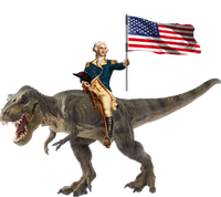 George Washington On A Dinosaur Women's T-Shirt