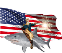 Patriotic George Washington On A Shark Kids Long Sleeve Shirt