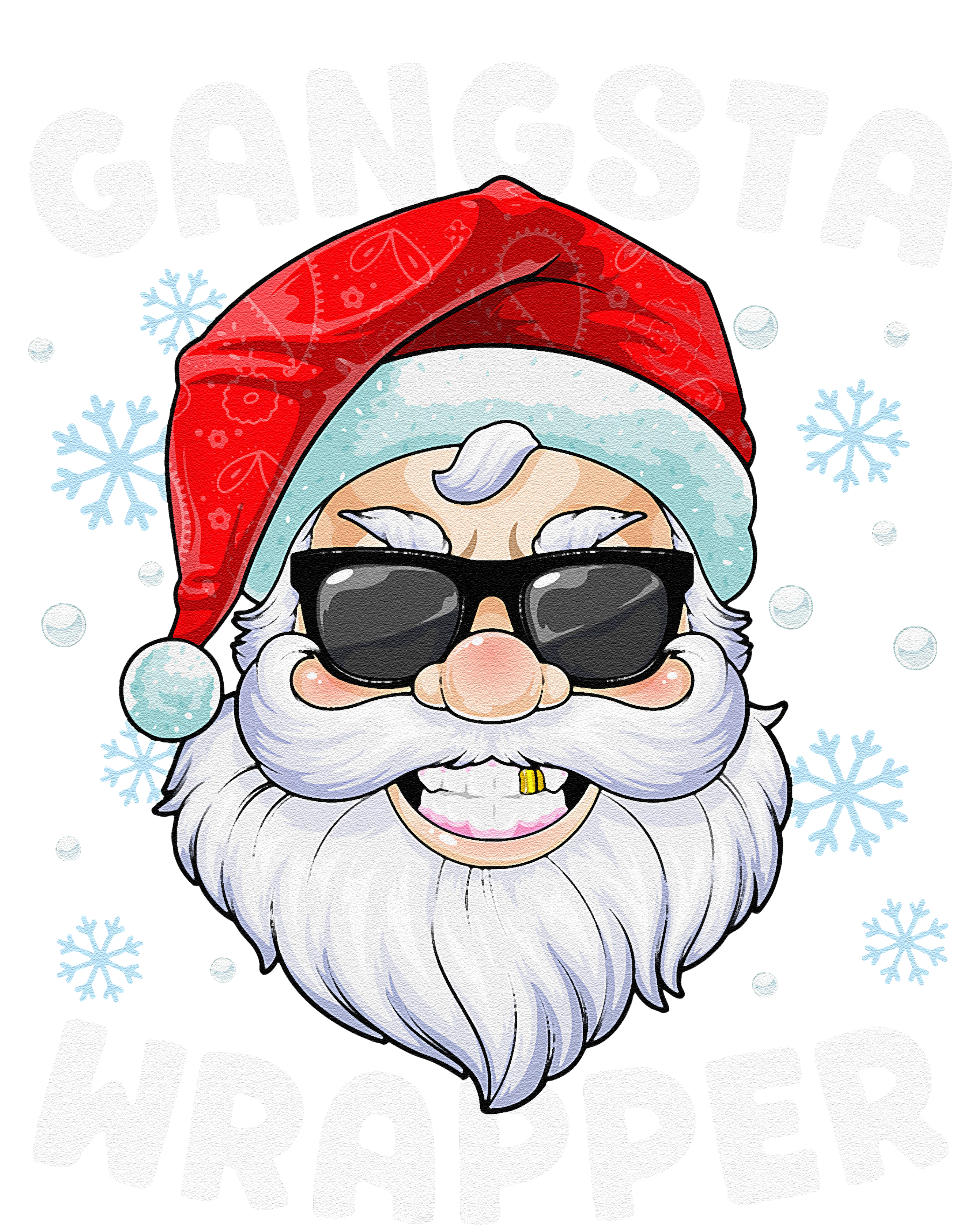 Gangsta Wrapper Santa Gangster Wrapper Funny Christmas Ceramic Bell Ornament