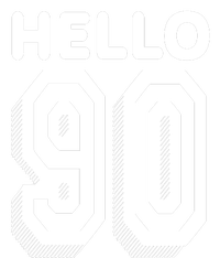 Hello 90 Funny 90th Birthday V-Neck T-Shirt