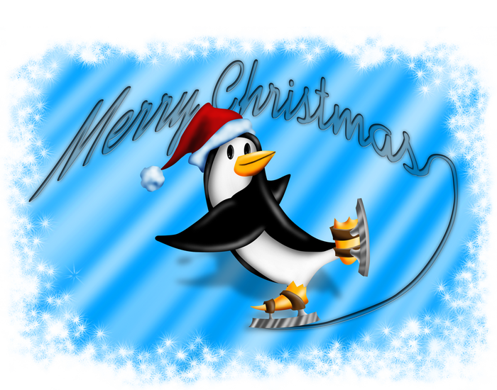 Penguin Skating Merry Christmas T-Shirt