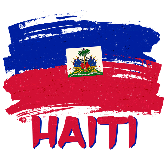 Haiti Distressed Painted Flag Softstyle Adult Sport Polo