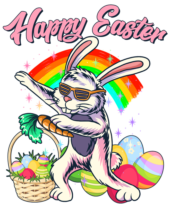 Funny Dabbing Rainbow Easter Bunny Magnet