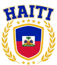 Haiti Flag Crest Shield Logo Women's V-Neck T-Shirt