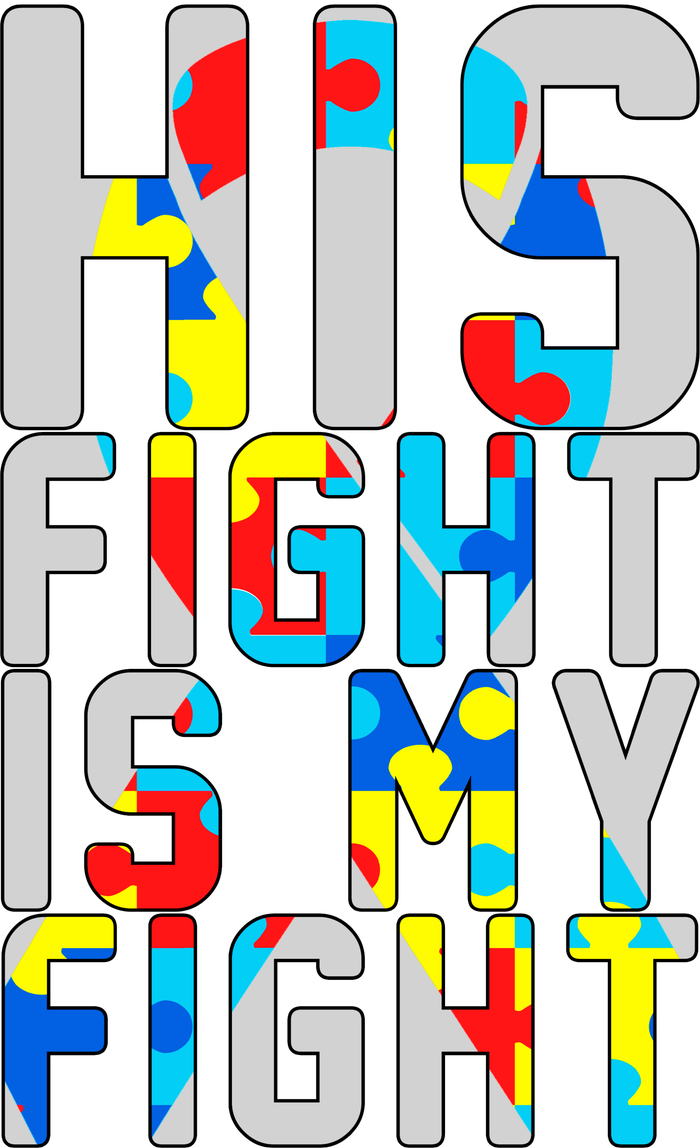 His Fight Is My Fight Autism Awareness Ribbon Tie-Dye Long Sleeve Shirt