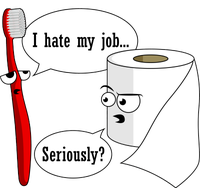 I Hate My Job Seriously Funny Toothbrush Toilet Paper Pom Pom 12in Knit Beanie