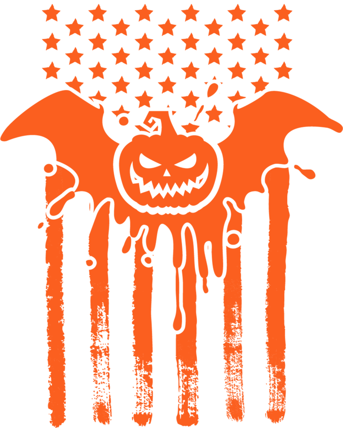 American Halloween Pumpkin Bat USA Flag T-Shirt