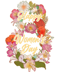 Happy Women's Day March 8 Flowers Flexfit Unipanel Trucker Cap