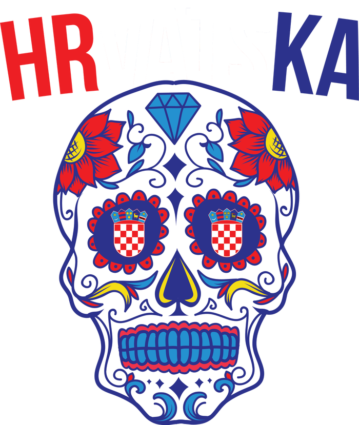 Croatia Hrvatska Soccer Skull Tie-Dye T-Shirt