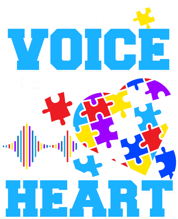 I Am His Voice He Is My Heart Autism Tall Hoodie