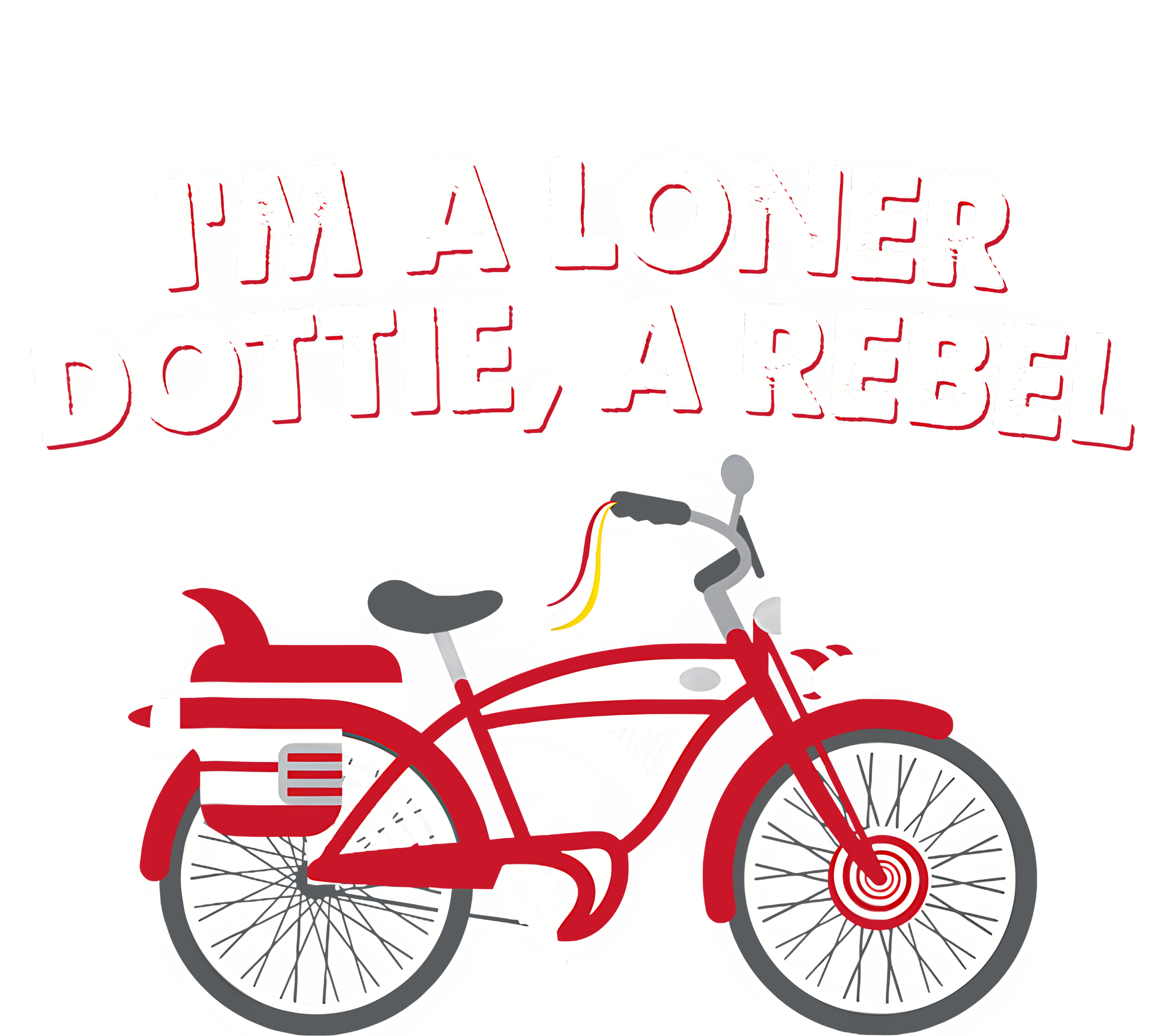 Im A Loner Dottie A Rebel Bicycle Full-Length Apron With Pockets