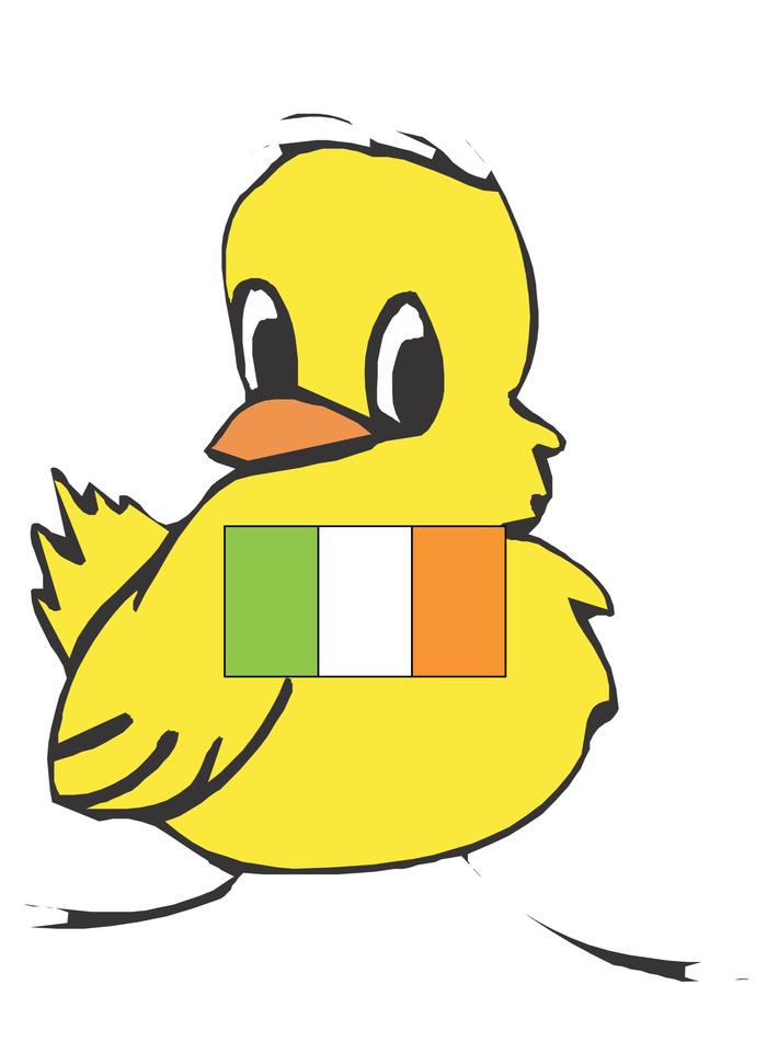 Irish Chick Cute Chicken With Flag Premium T-Shirt