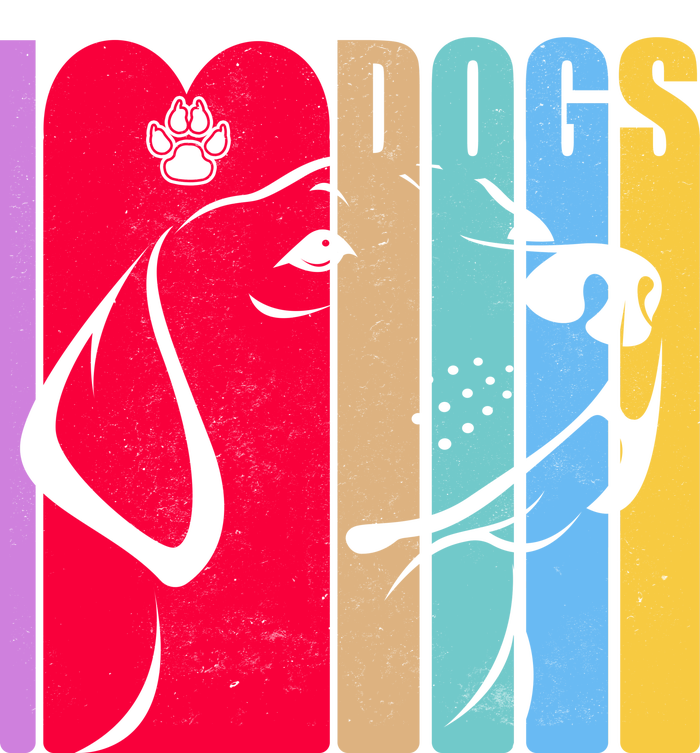 Retro I Love Dogs Canvas