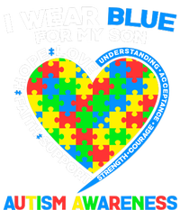 I Wear Blue For My Son Autism Awareness Heart Puzzle  Adult ChromaSoft Performance T-Shirt