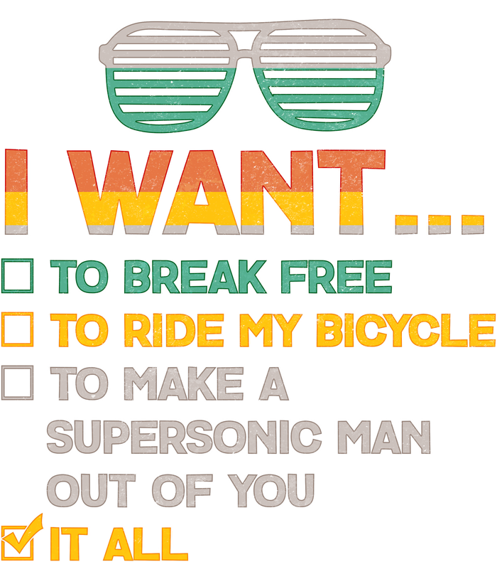 I Want To Break Free To Ride My Bicycle It All Sunglasses Full-Length Apron With Pockets