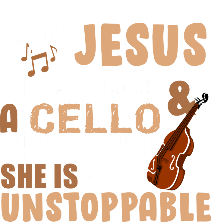 Jesus In Her Heart Cello In Her Hand Women's Tri-Blend 3/4-Sleeve Raglan Shirt