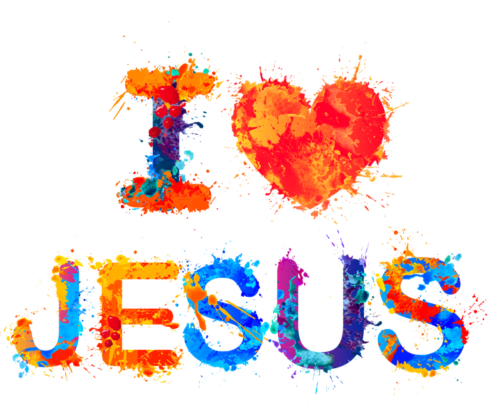 I Love Jesus Paint Splatter Tall T-Shirt