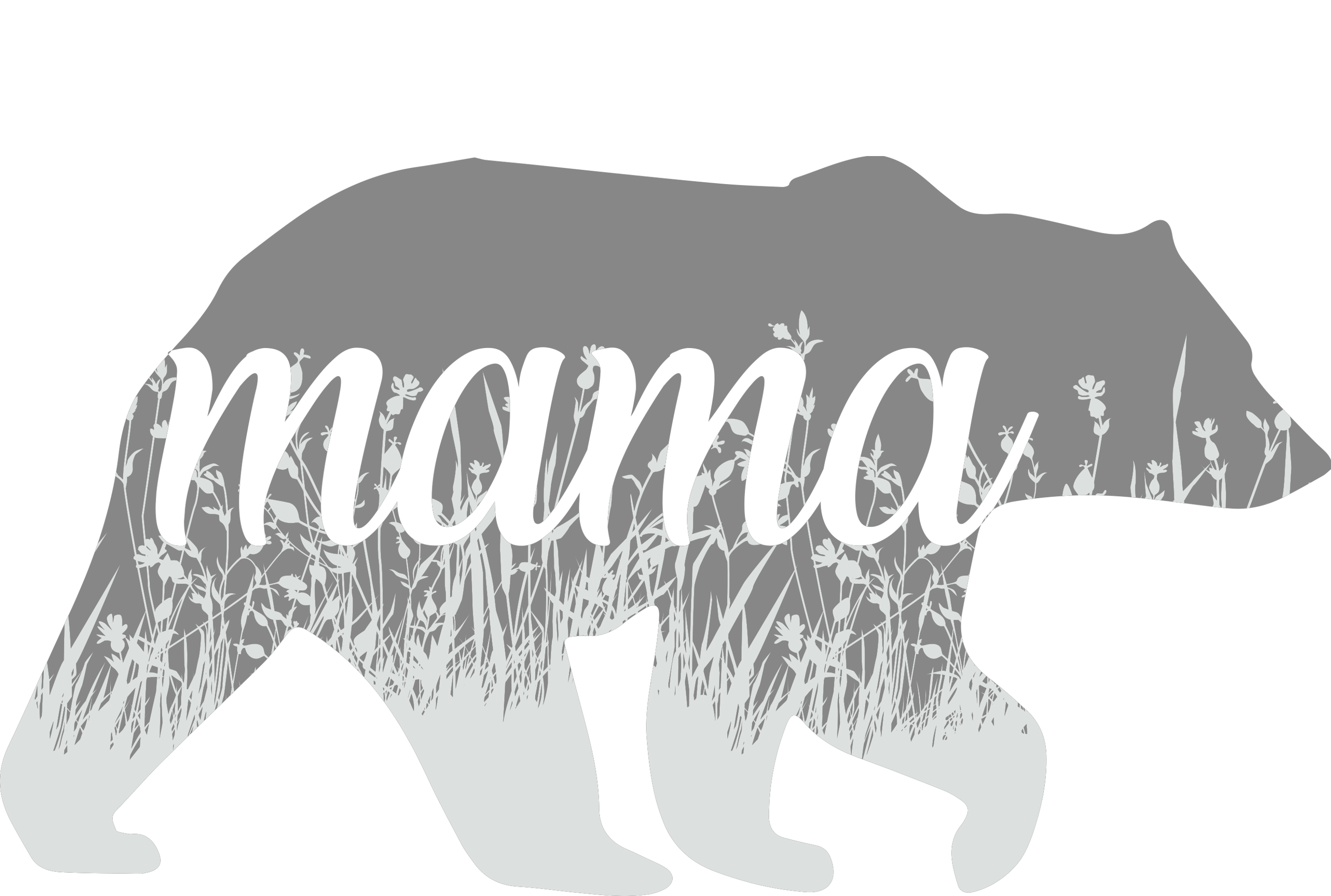 Mama Bear Floral Logo Cropped Pullover Crew