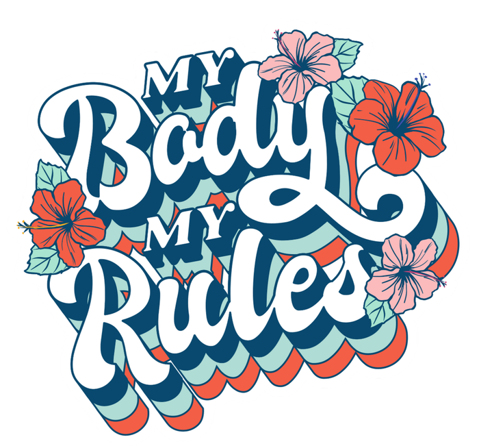 My Body My Rules Floral Kids Hoodie