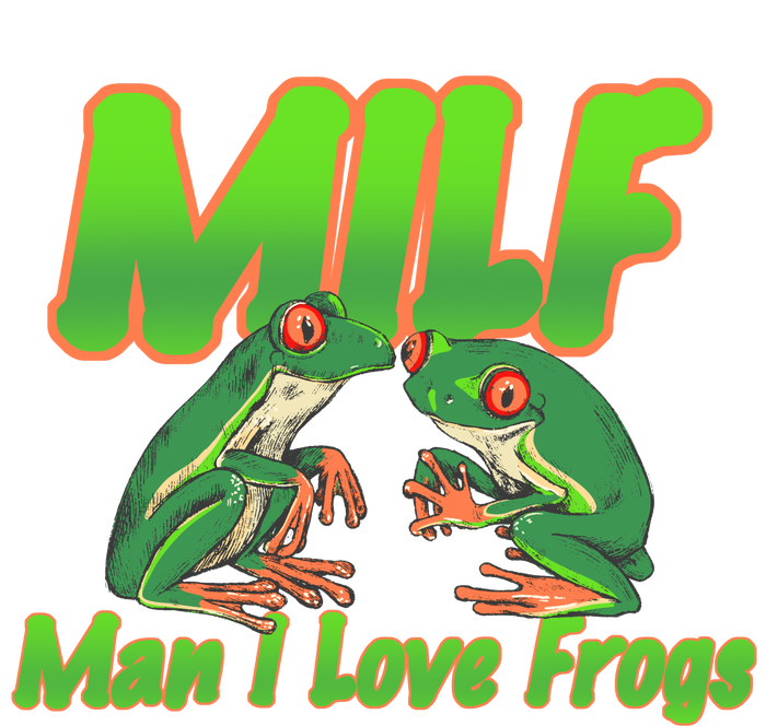 Milf Man I Love Frogs Funny High Crown Mesh Back Trucker Hat