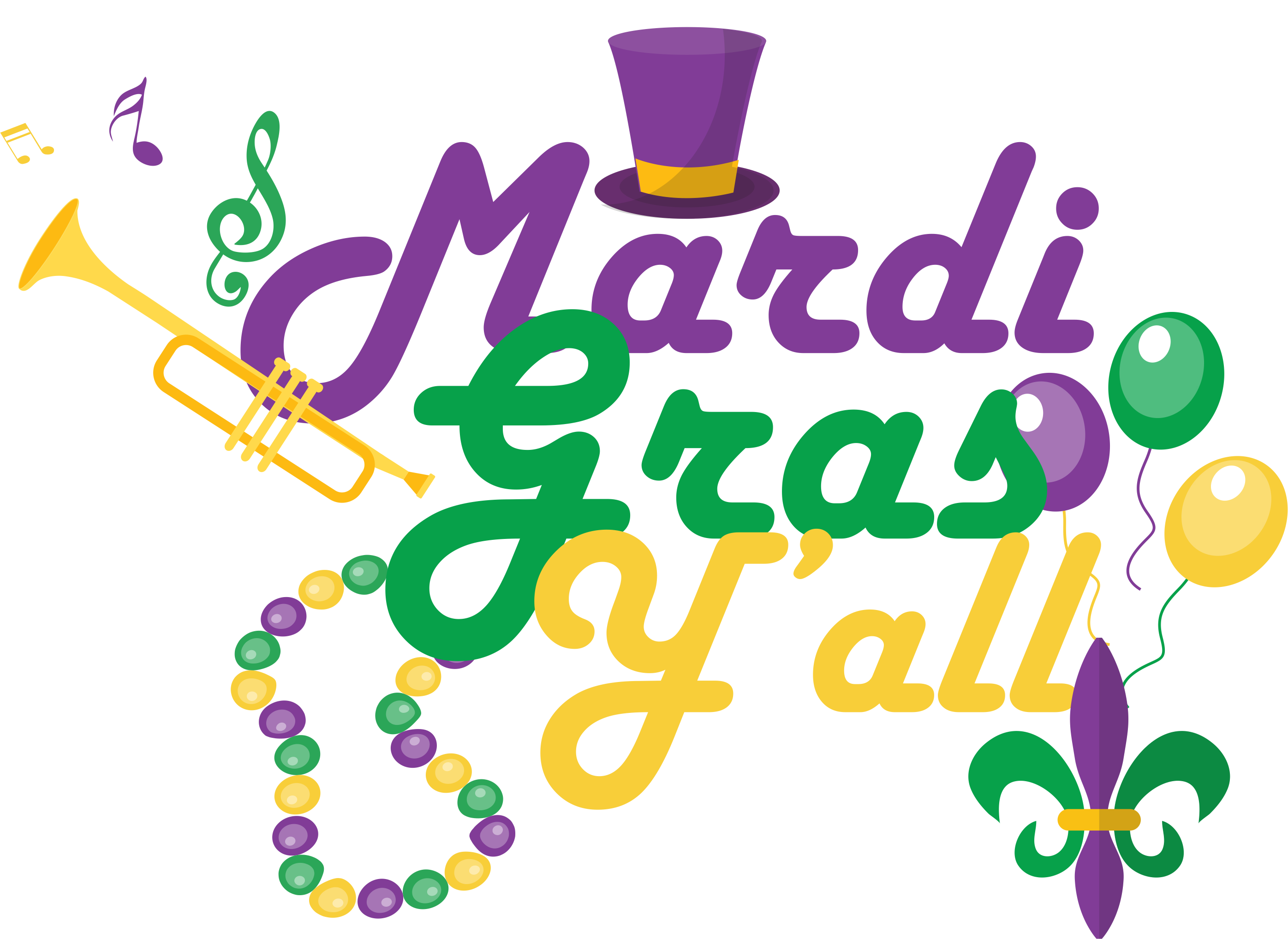 Mardi Gras Y'all Magnet