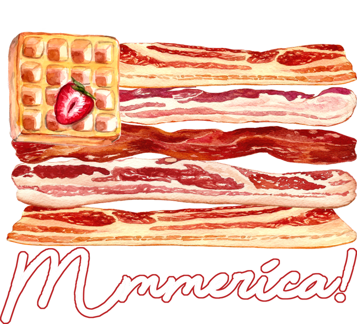 Mmmerica Bacon Waffle Merica Flag Short Acrylic Beanie