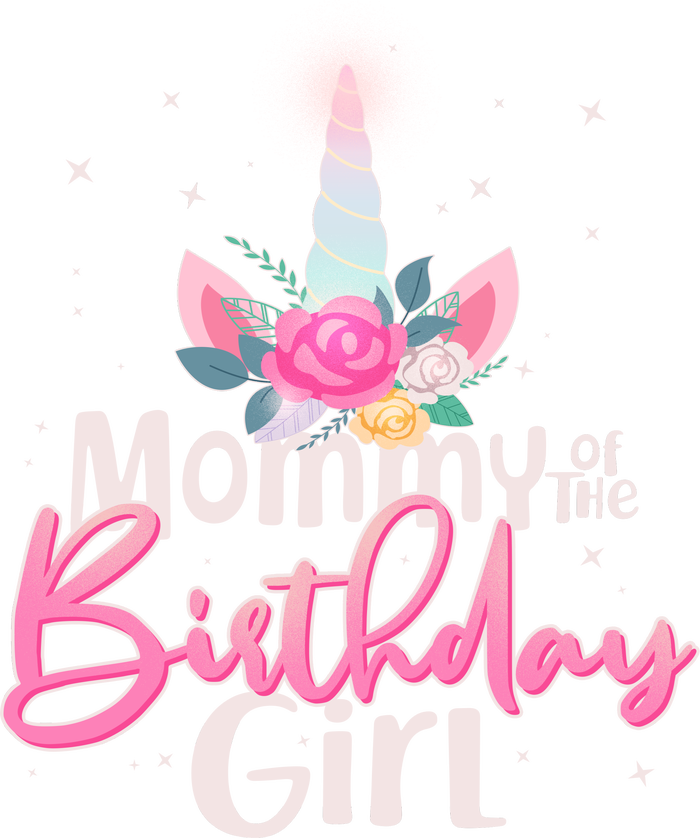 Mommy of the Birthday Girl Magical Unicorn Womens Funnel Neck Pullover Hood