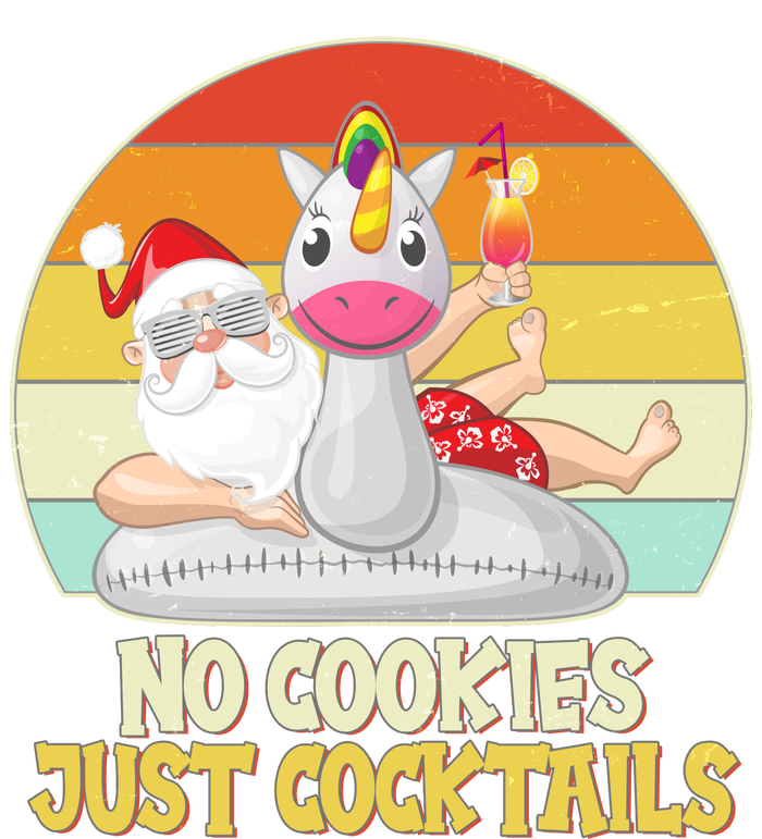 No Cookies Just Cocktails Summer Vacation Santa Claus Striped Beanie with Solid Band