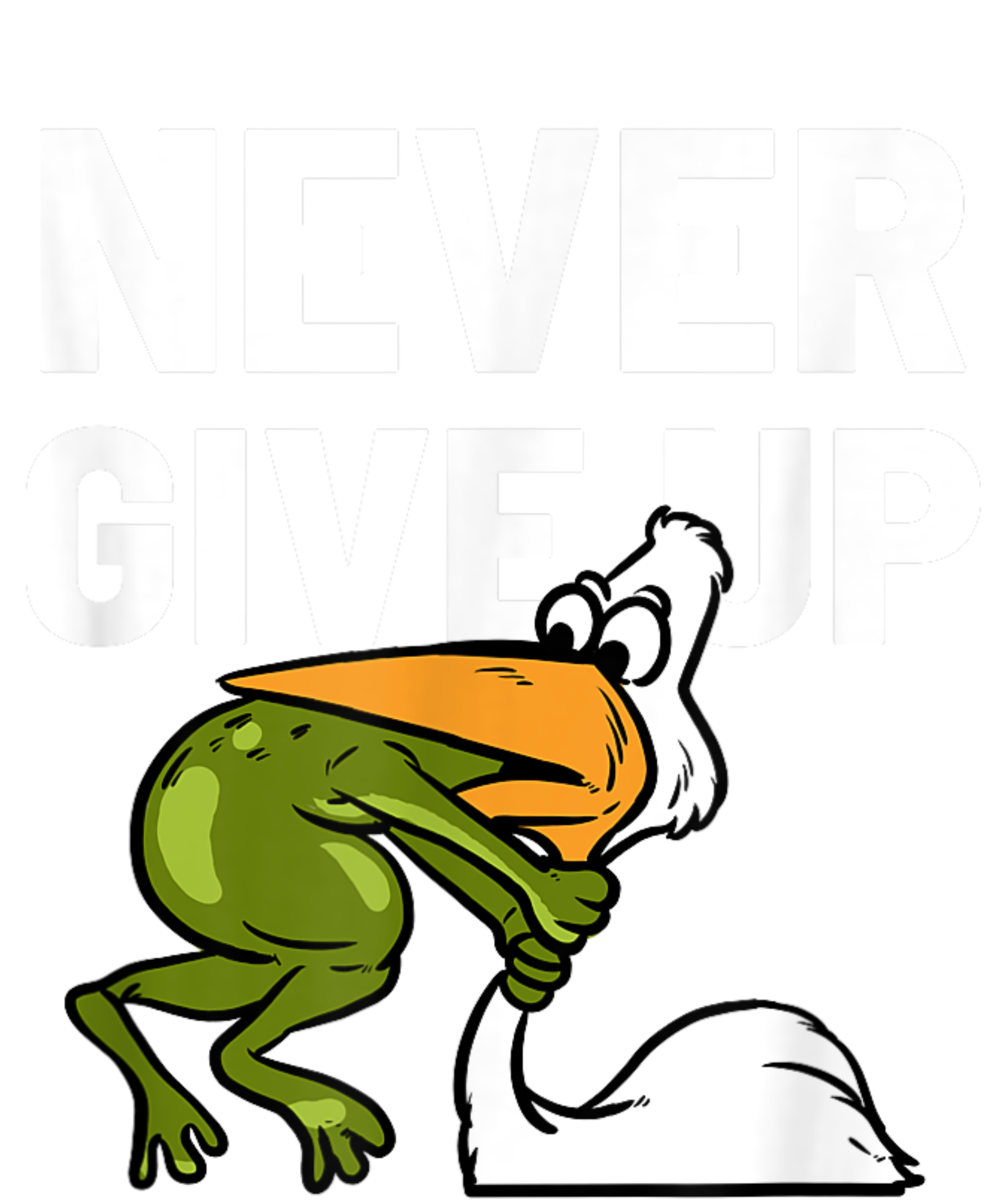 Never Give Up Frog Bird Choking Funny Motivation Impact Tech Backpack