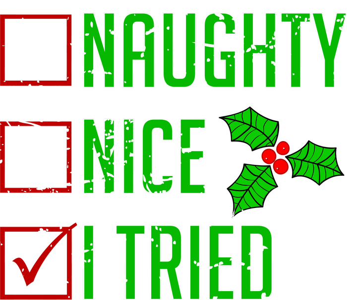 Naughty Nice I Tried Christmas Toddler Zip Fleece Hoodie