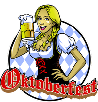 Bavarian Girl With A Glass of Beer Celebrating Oktoberfest Cooling Performance Crew T-Shirt