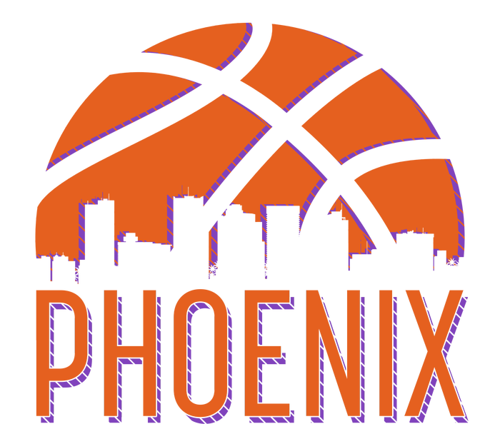 Phoenix Skyline Basketball Fan Flat Bill Trucker Hat