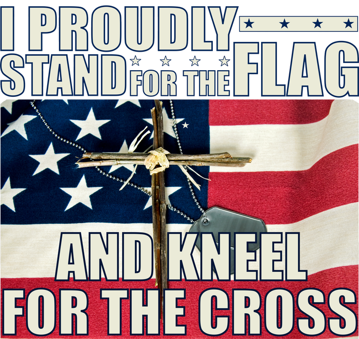 Proudly Stand For The Flag And Kneel For The Cross Kids Sweatshirt