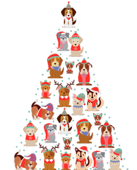 Cute Dogs Puppies Christmas Tree Tall Hoodie