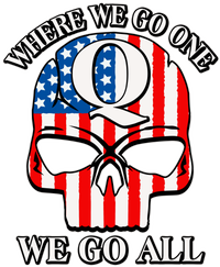 QAnon American Flag Skull T-Shirt