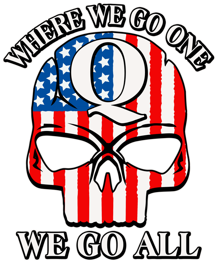 QAnon American Flag Skull T-Shirt