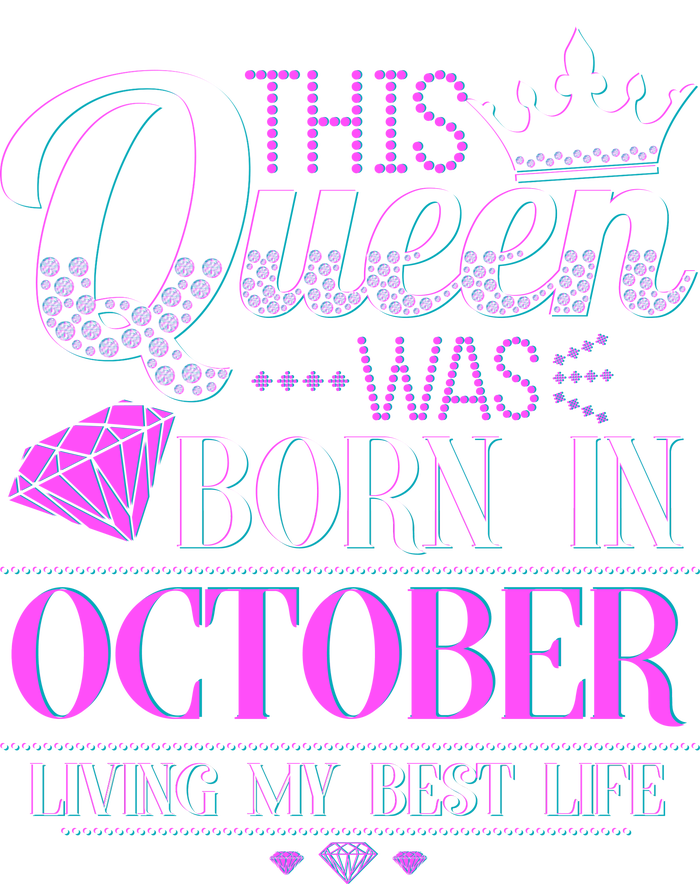 This Queen Was Born In October Living My Best Life Kids Hoodie