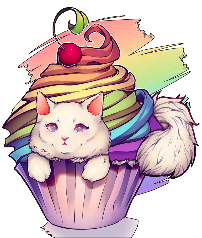 Rainbow Cupcake Kitten Cute Cat Dry Zone Grid Polo