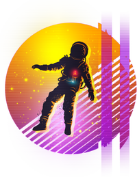 Retro 80's Glitch Astronaut T-Shirt