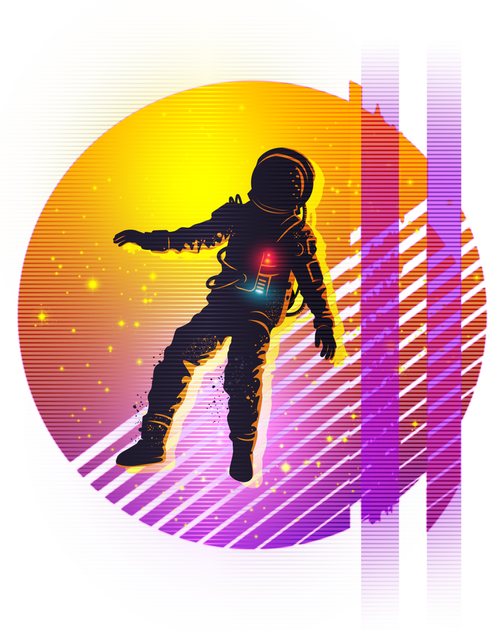 Retro 80's Glitch Astronaut T-Shirt