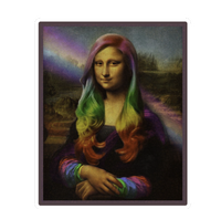 Rainbow Mona Lisa Art Painting Bella+Canvas Jersey Crop Tee