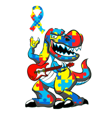 Rockin To A Different Tune Autism Dinosaur Kids Hoodie