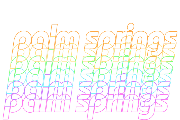 Retro Palm Springs Retro Multicolor T-Shirt