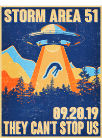 Storm Area 51 Travel Poster They Can't Stop Us Yupoong Adult 5-Panel Trucker Hat