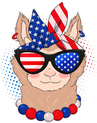 Cute USA Patriotic Llama Button