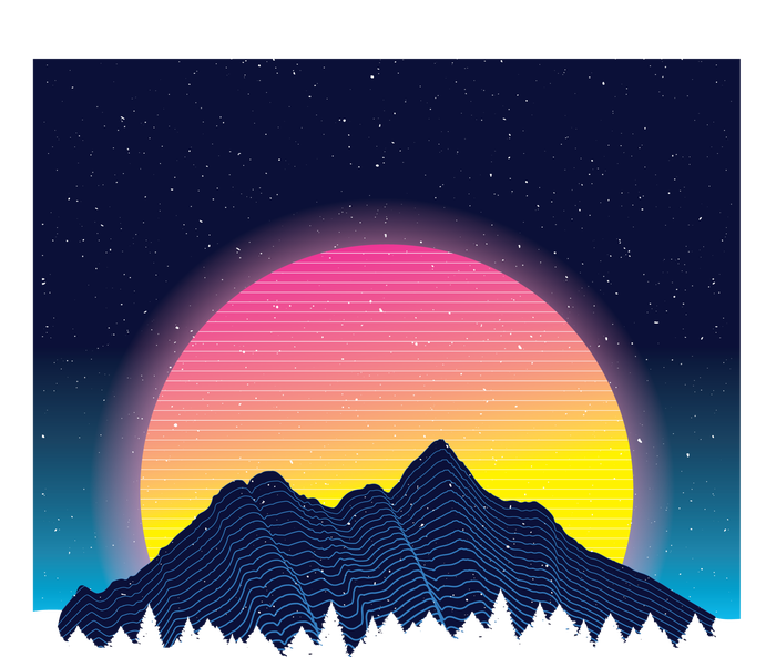 Retrowave Mountains Premium T-Shirt