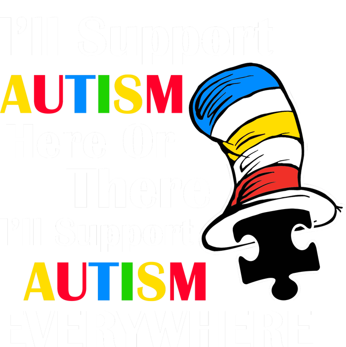 Support Autism Here Or There And Everywhere Grommeted Golf Towel