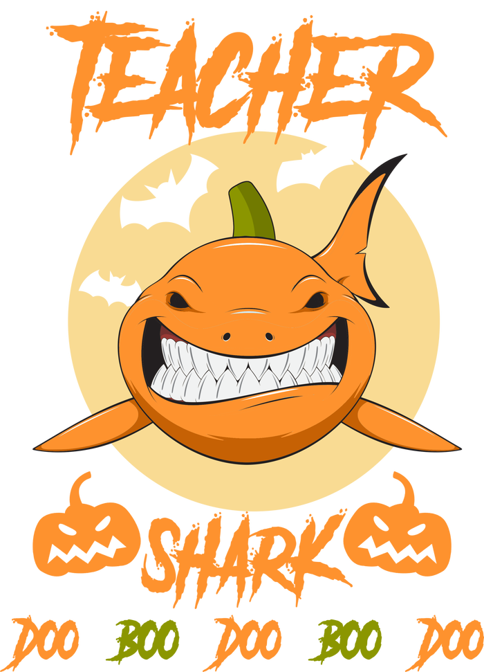 Teacher Shark Doo Boo Boo Pumpkin Halloween Dry Zone Grid Polo