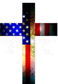 Stand For the Flag Kneel for the Cross USA FLAG Women's V-Neck T-Shirt