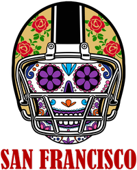 San Francisco Sugar Skull Football Fan T-Shirt